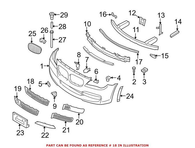 BMW Grille - Front Lower Center 51117898167